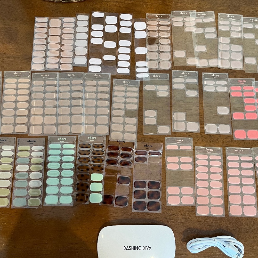 OHORA Semi-Cured Gel Nail Strip Assortment & LED Lamp